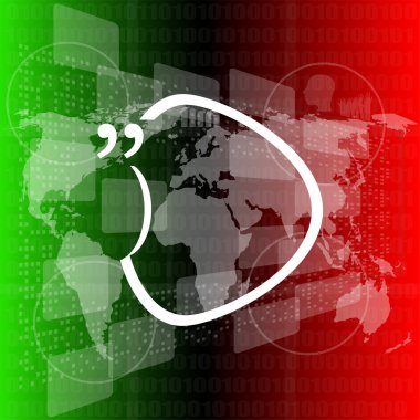 Metin baloncuğu ile boş alıntı yap. Tasarım için vektör stok elemanı. Diyalog kutusu. Alıntı kutusu balonu. Virgüller, not, mesaj, boş alıntı, etiket ve yorum, şablon, metin, işaretli.