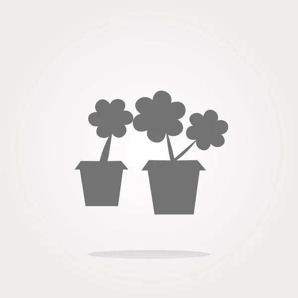 Vector Flowerpot com planta ícone web isolado. Web Icon Art. Desenho Ícone Gráfico —  Vetores de Stock