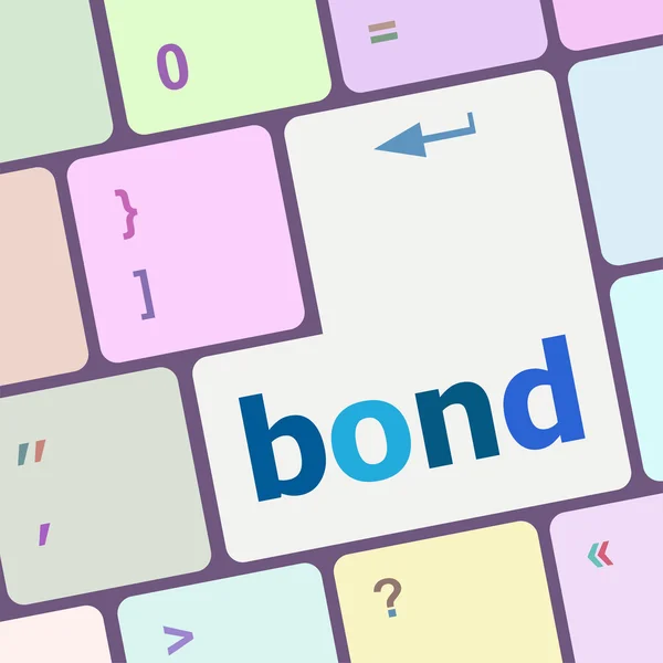 Bond-Taste auf Computer-PC-Tastatur Schlüsselvektor Illustration — Stockvektor