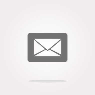 Parlak yuvarlak düğmede vektör e- posta simgesi