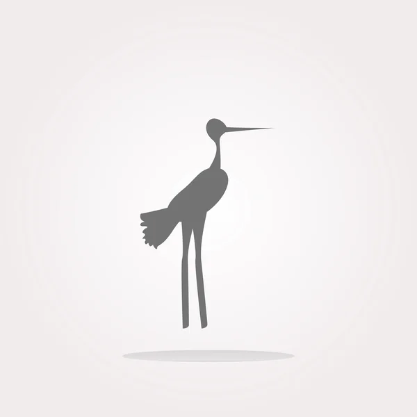 Vektor Stork auf Web-Symbol-Taste isoliert auf weiß. Web Icon Art. Grafische Ikonenzeichnung — Stockvektor