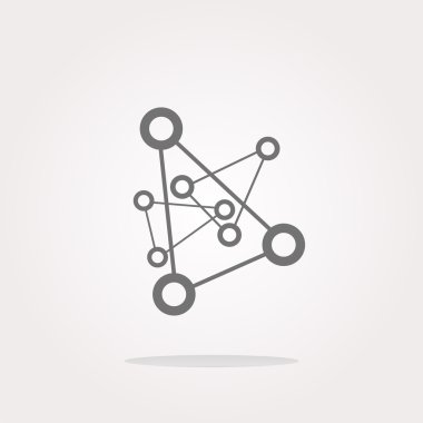 Beyaz arkaplanda vektör kimya simgesi (düğme) izole edildi