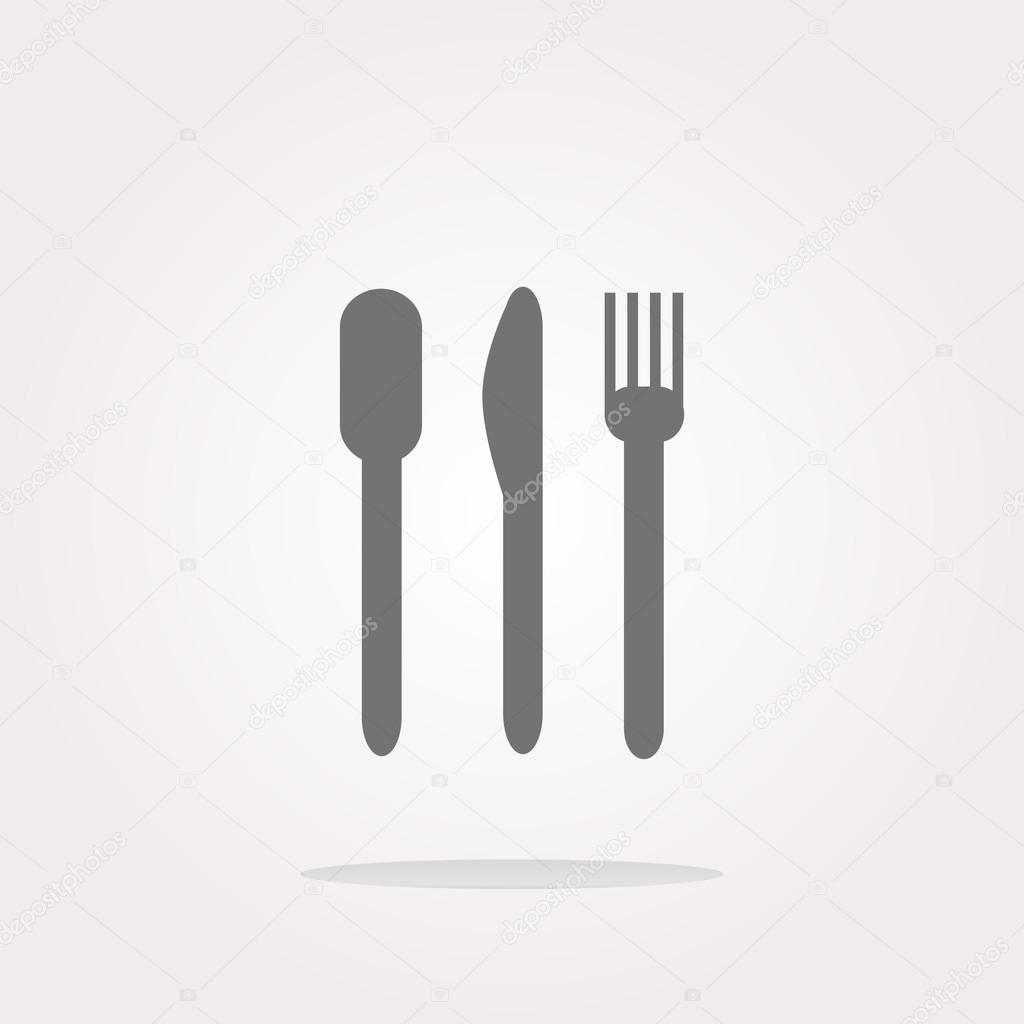 Fork and knife. Eat sign icon. Cutlery etiquette rules symbol. Circle and square buttons. Flat design set.