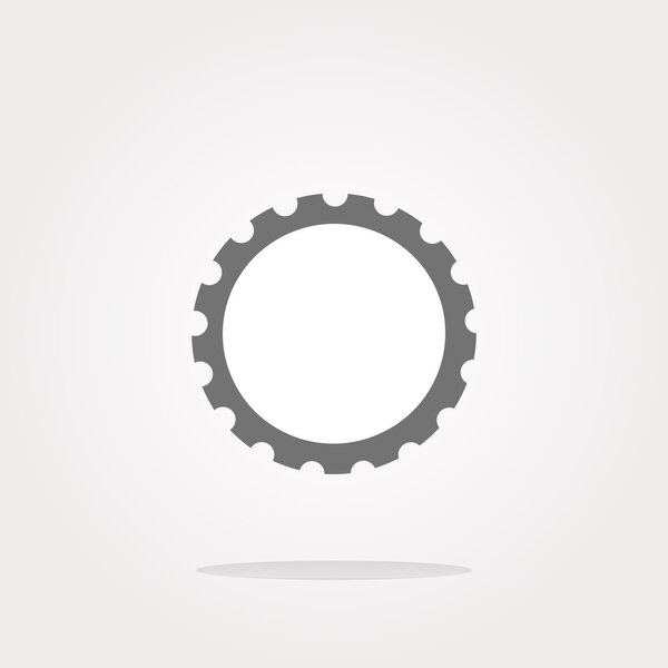 vector gear web icon, button isolated on white background