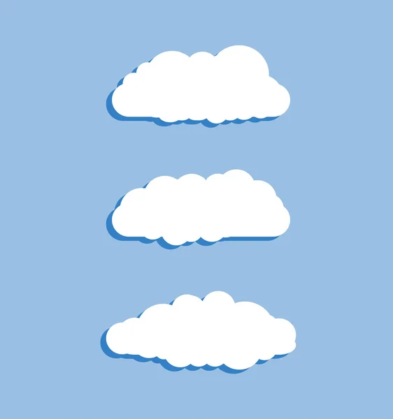 Conjunto de céu azul, nuvens. Ícone de nuvem, forma de nuvem. Conjunto de nuvens diferentes. Coleção de ícone de nuvem, forma, rótulo, símbolo. vector elemento gráfico. Elemento de design vetorial para logotipo, web e impressão — Vetor de Stock