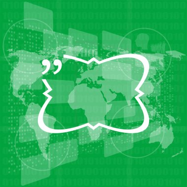 Alıntı Mark Konuşma Balonu. Alıntı işareti simgesi. İnce konuşma baloncuklu tırnak işaretleri. alıntı, bilgi, ifade, uyarı, ders kutusu konsepti. 