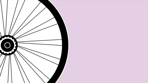 Silhouette vectorielle d'une roue de vélo avec pneu et rayons — Image vectorielle