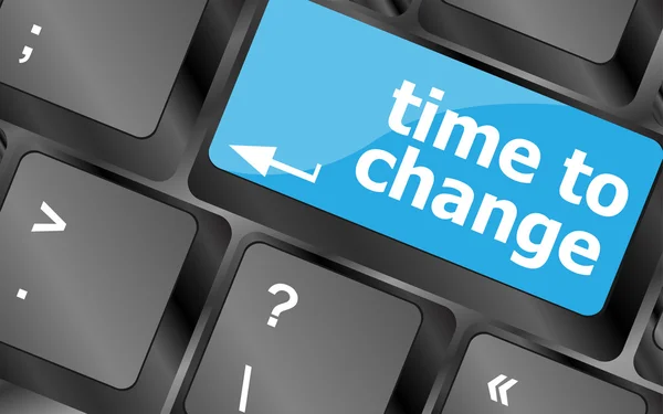 Понятие времени: слово компьютерной клавиатуры Время меняться. Вектор кнопок клавиатуры — стоковый вектор