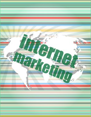 İnternet Pazarlama - dijital dokunmatik ekran arayüzü vektör tırnak ince çizgi konuşma balonu. alıntı, bilgi, başarı, haber, textbox kavramı. Beyaz arka plan üzerinde izole. düz st