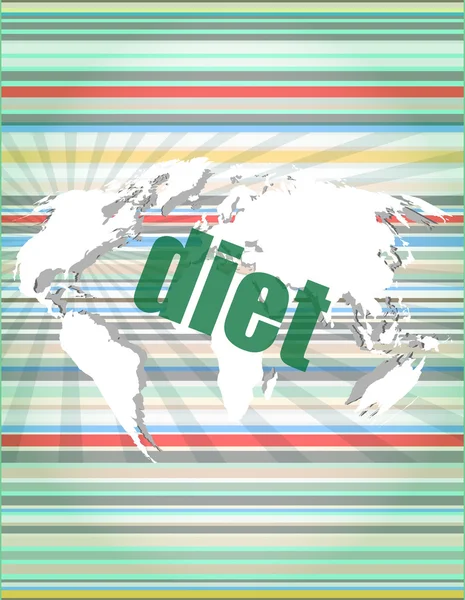 Diet Word på Digital Touch Screen Vector citattecken med tunna linje pratbubbla. begreppet Citation, info, vittnesmål, meddelande, textruta. isolerad på vit bakgrund. platt stil trend modern l — Stock vektor