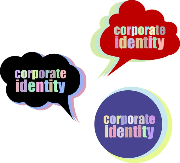 Corporate Identity. Aufkleber, Etiketten, Tags. Business-Banner, Vorlage für Infografiken. Symbolsatz. Symbol flach. Vektorillustration — Stockvektor