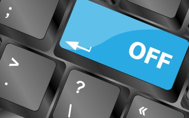 kırmızı klavye düğmesinde kelime kapalı. Klavye tuşları simge düğme vektörü