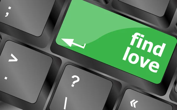 Klawiatura z przyciskiem Find Love-koncepcja społeczna. Przyciski klawiatury ikona wektor — Wektor stockowy