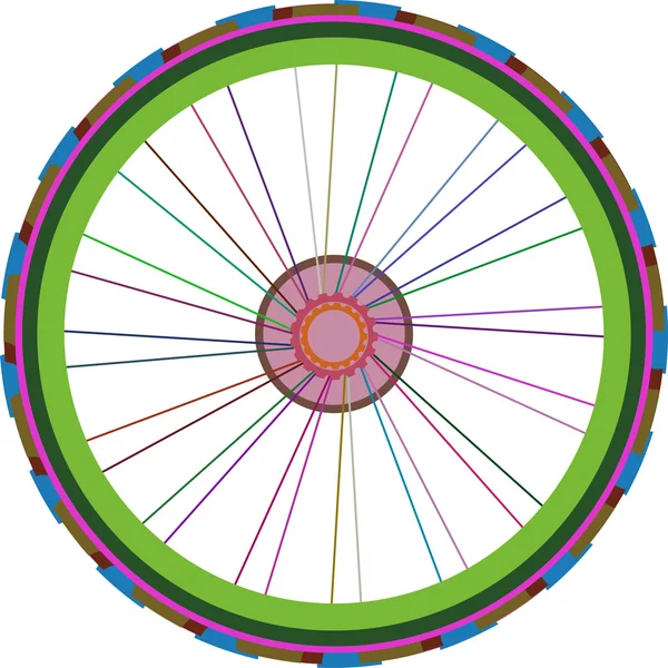 Rueda de bicicleta aislada en blanco, ruedas de bicicleta vector — Archivo Imágenes Vectoriales