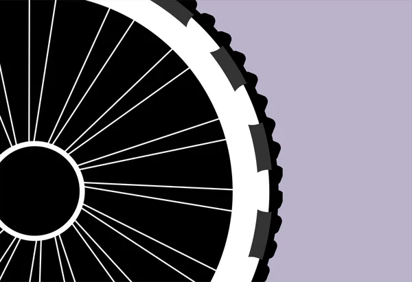 Bir bisiklet tekerleği siluet vektör — Stok Vektör