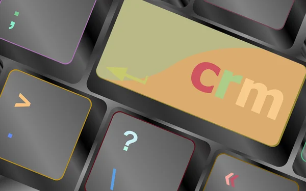 CRM toetsenbordtoetsen (knop) op computer pc vector toets op het toetsenbord. toetsenbord knop. Vectorillustratie — Stockvector