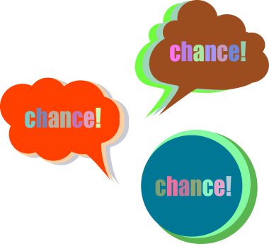 Şans. Çıkartmalar, etiketler, etiketler. İş afişleri. Simge seti. Simge düz. Vektör çizimi