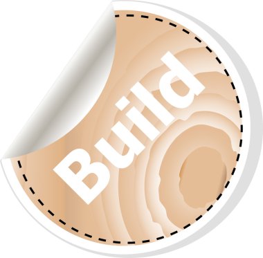 beyaz arka plan üzerinde izole vektör iş ahşap uygulama simgesi üzerinde kelime oluşturmak. vektör illüstrasyon