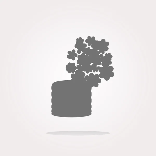 Vector flowers in pot icon, web app button — Stock Vector