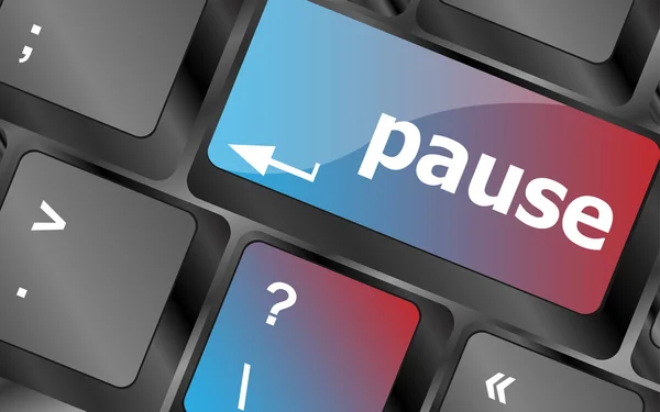 Computertastatur mit Pause-Taste - Geschäftskonzeptvektor, Tastaturtasten, Tastatur-Taste — Stockvektor