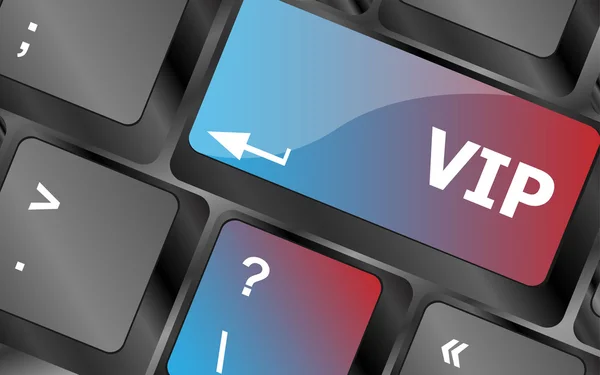 VIP knop sleutels geschreven op computer toetsenbord vector, toetsen, toetsenbord knop — Stockvector