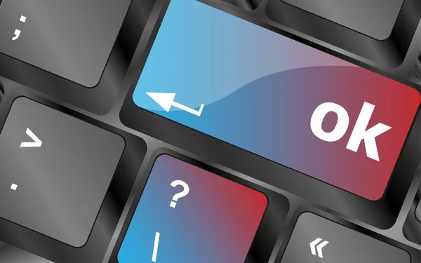 Кнопка OK на клавиатуре, вектор бизнес-концепции, клавиатура, клавиатура, векторная клавиатура — стоковый вектор