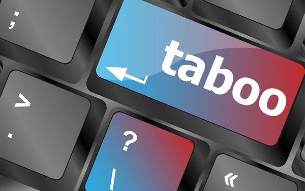 Dator tangenter stava ut ordet tabu vektor, tangentbord, tangentbord knapp, vektor tangentbord — Stock vektor
