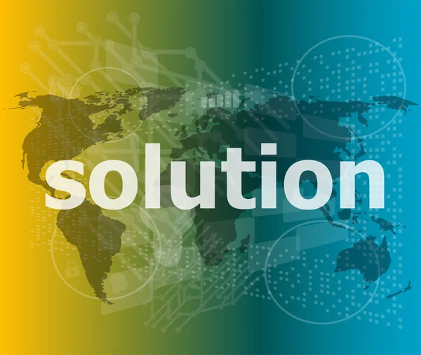 The word solution on digital screen, business concept vector illustration — Διανυσματικό Αρχείο
