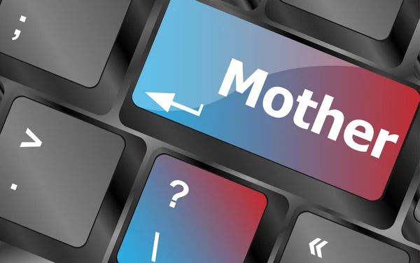 Клавиатура со словом "мать" на векторе кнопки компьютера, клавиши клавиатуры, клавиатура кнопки — стоковый вектор