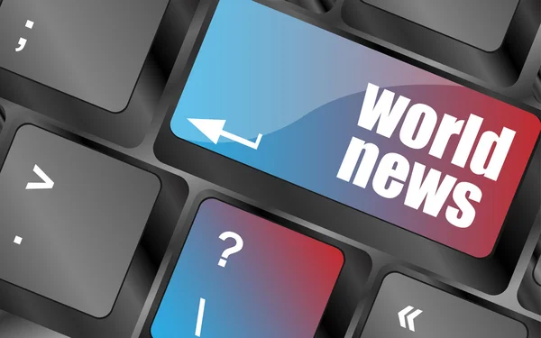 Words world news on computer keyboard key vector, keyboard keys, keyboard button — Stockový vektor