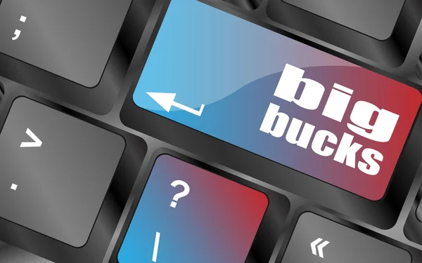 Big Bucks op computer toetsenbord toets knop vector, toetsenbord toetsen, toetsenbord knop — Stockvector