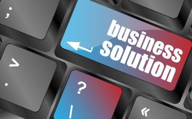 İş çözüm anahtarı ile bilgisayar klavyesi. iş kavramı vektör . klavye tuşları, klavye düğmesi, klavye simgesi