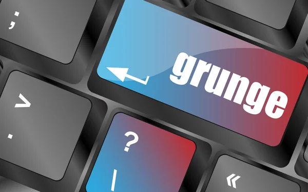 Computertastatur mit Grunge-Wort auf Enter-Taste, Tastaturtasten, Tastaturtaste, Tastatursymbol — Stockvektor