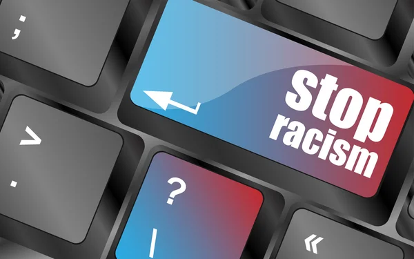 Stop racism concept by keyboard keys, keyboard button, keyboard icon — Stock Vector