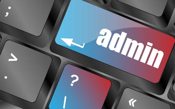Admin button on a computer keyboard keys, keyboard button, keyboard icon — Stockvector