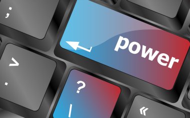 Bilgisayar klavyesi - tuş gücü . klavye tuşları. vektör illüstrasyon