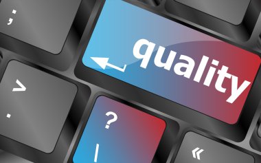 bilgisayar klavyesi iş kavramını gösteren kalite düğmesi . klavye tuşları. vektör illüstrasyon