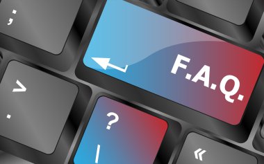 sss düğmesi ile klavye - iş kavramı . klavye tuşları. vektör illüstrasyon