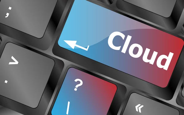 Touche clavier avec bouton cloud computing. touches clavier. illustration vectorielle — Image vectorielle