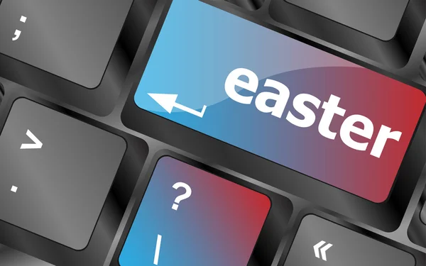 Ostern Text-Taste auf der Tastatur-Taste. Tastaturtasten. Vektorillustration — Stockvektor