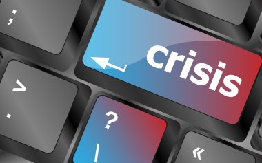 kriz risk yönetimi anahtar iş sigortası kavramını gösteren . klavye tuşları. vektör illüstrasyon