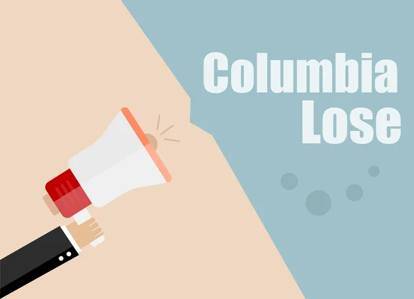 Columbia Lose. Plat ontwerp vector Business illustratie concept digitale marketing business man Holding megafoon voor website en promotiebanners. — Stockvector