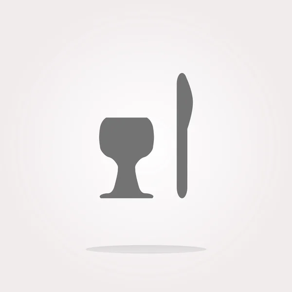 Egyél jel ikon. Evőeszköz szimbólum. Kés és villa. Körök gomb. Vektorillusztráció — Stock Vector