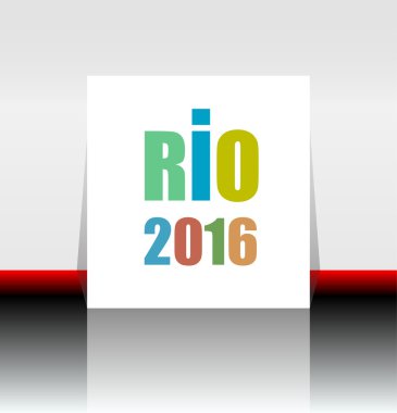 İşareti Rio Olimpiyat Oyunları 2016 renkleri Brezilya bayrağı sembolü. Brezilya karnaval. Vektör çizim