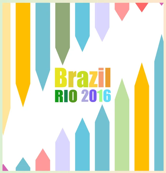 Colores de fondo con la inscripción Brasil Río 2016. Ilustración vectorial — Vector de stock