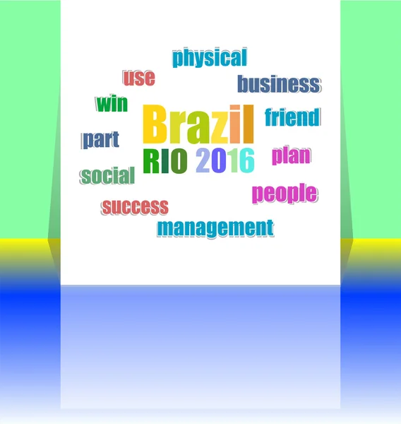 Vektor Brasilien Rio Sommerspiele 2016. flaches Design Grafik Clip Art abstrakte Illustration. — Stockvektor