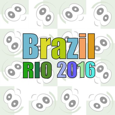 Arka plan renkleri ile yazıt Brezilya Rio 2016. Vektör çizim