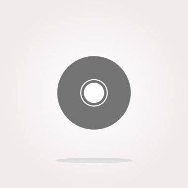 CD veya DVD işareti simgesi. Küçük disk sembolü. Modern UI web sitesi düğmesi. Vektör illüstrasyonu
