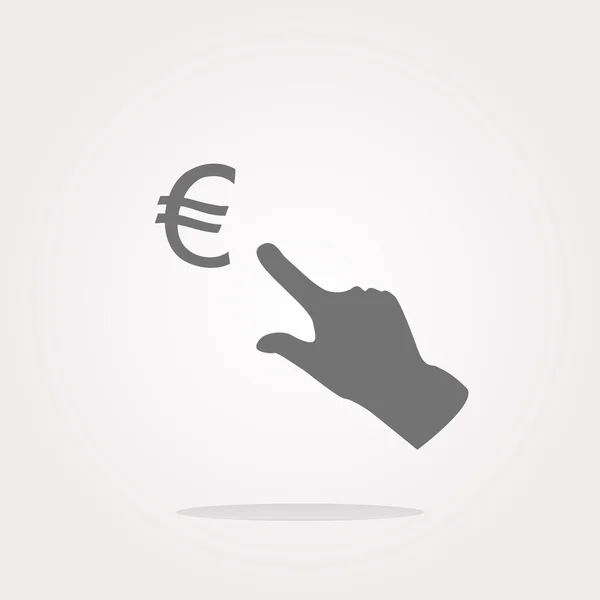 Currency exchange icons, euro money sign and people hand . Vector illustration — Stock Vector