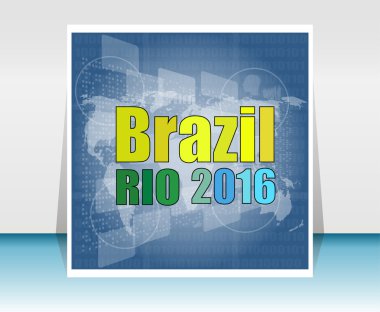 Vektör Brezilya Rio Yaz Oyunları 2016. Düz tasarım grafik klip resim soyut illüstrasyon.